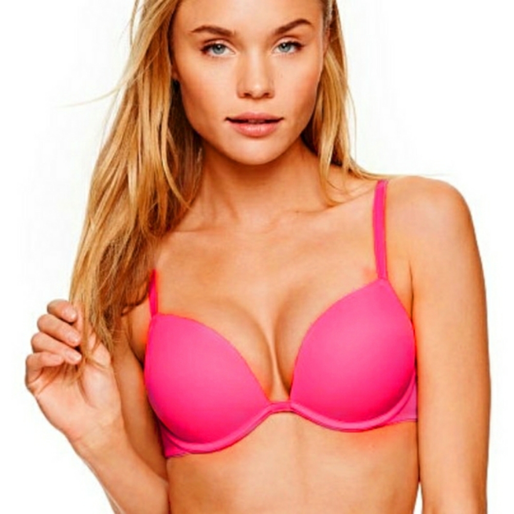 PINK Victoria's Secret Push Up Plunge Bra VTG